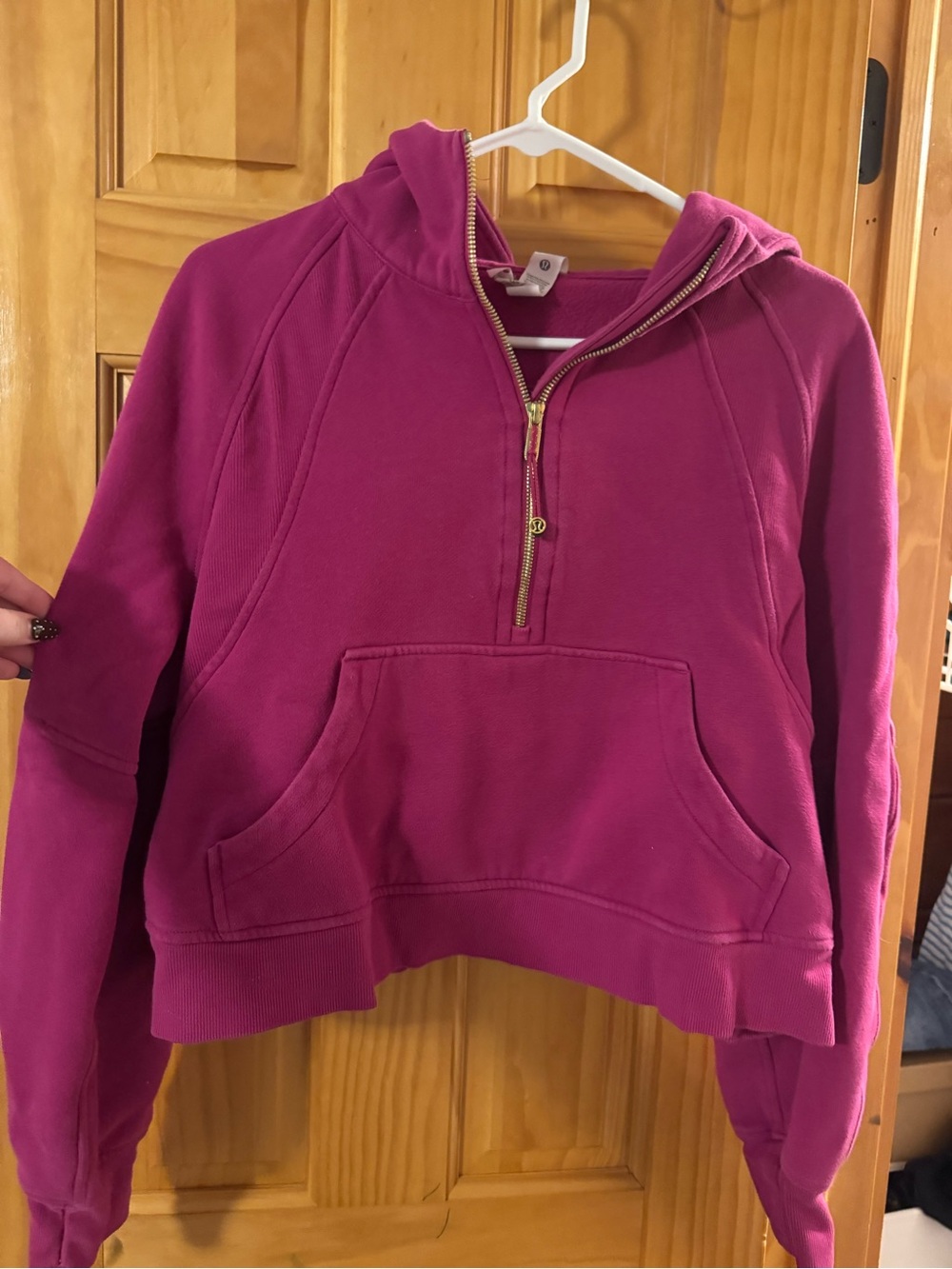 lululemon athletica Women's Fuchsia Half-Zip Hoodie